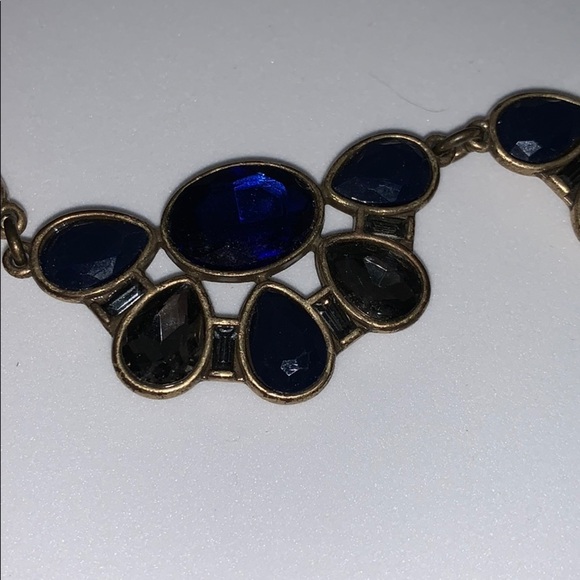 J Crew Blue and Rhinestone Statement Necklace - Picture 9 of 9